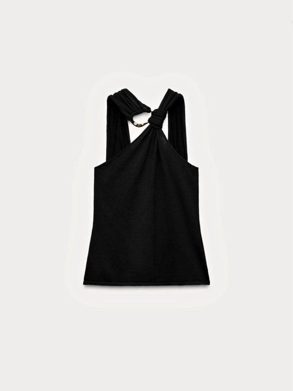 Zara Black Ring-Knot Back Tank Top